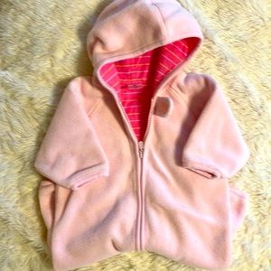 Hanna Andersson fleece snowsuit, size 60 (3-6 mo)